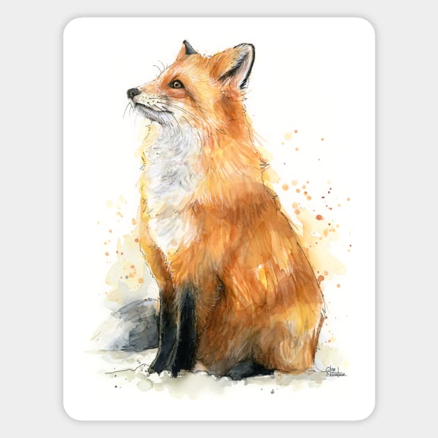 Fox Watercolor Sticker by Olechka